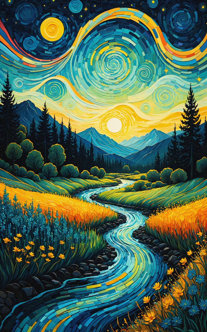 10181-674693738-Art by James R. Eads, Swirling and flowing lines define the vivid landscapes and sky, drawing inspiration from Van Gogh's Starry.png